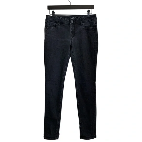 Ann Taylor Loft Black Jeans Size 27/4 Curvy Skinny Pants - Picture 1 of 8